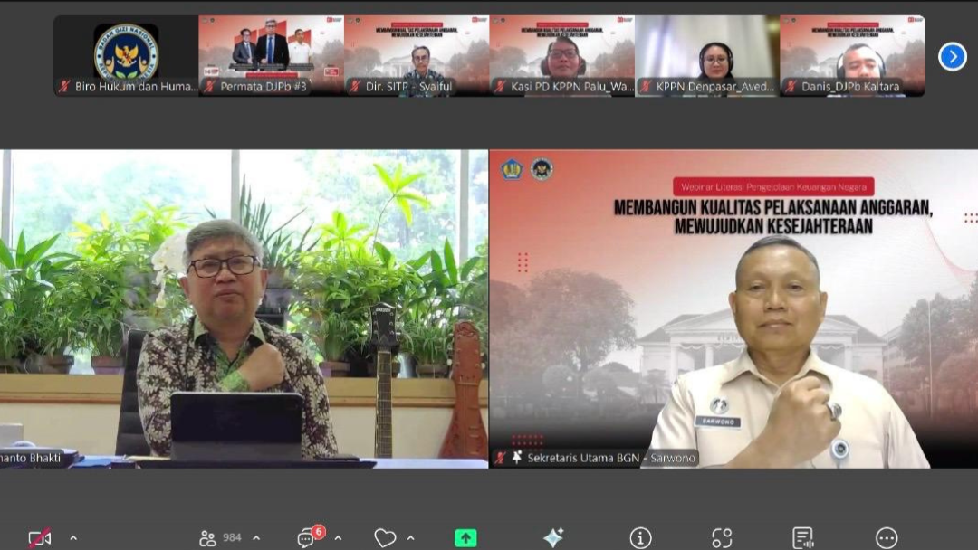 Tingkatkan Kualitas Anggaran, BGN Sibolga dan Kemenkeu Selenggarakan Webinar Literasi Keuangan
